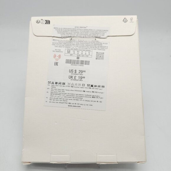 Zara Cream Floral Pendant Necklace With Gold Accents Knotted Fabric Cord - Picture 4 of 5